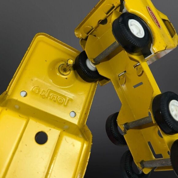 Vintage 1969 Metal Tonka Cab W/ Lowboy Flatbead Trailer 11” B9 - Picture 6 of 8